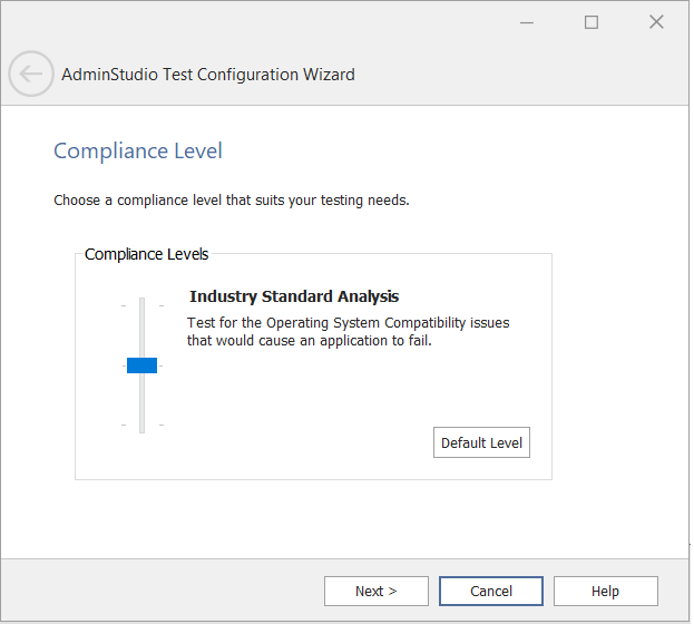 Choose a Compliance Level Panel