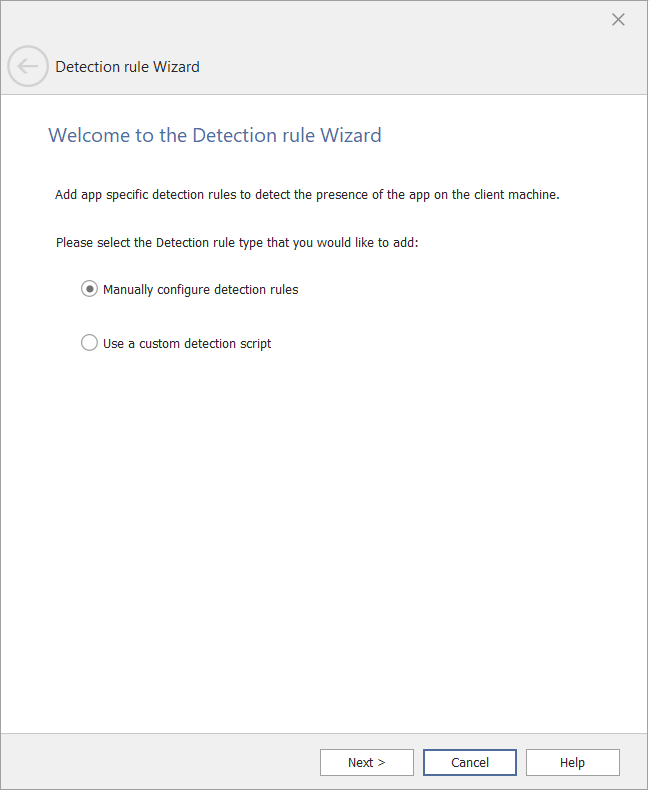 Detection Rule Wizard / Welcome Panel