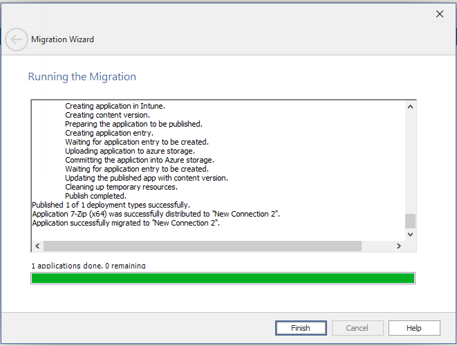 Migration Wizard / Running the Migration Panel